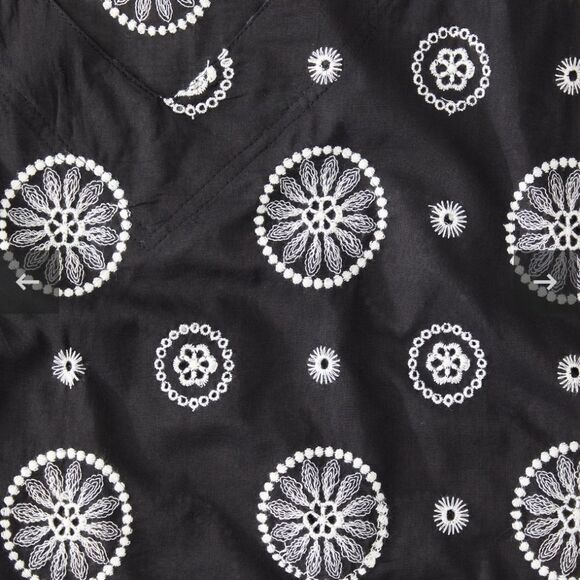 J. Peterman Company Eyelet Embroidery Duster Caftan Dress Size L - Picture 4 of 12